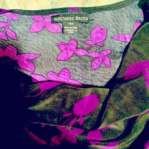 Beechers Brook Blouse Black with Purple flowers (Medium) - Picture 2 of 4